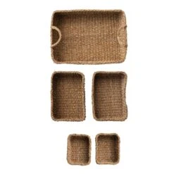 Hand-Woven Seagrass Basket, Natural, 3 Size Options -Home Decor Sale Store df7008 5