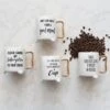 Stoneware Footed Mug With Saying & Gold Electroplating, White & Black, 4 Style Options