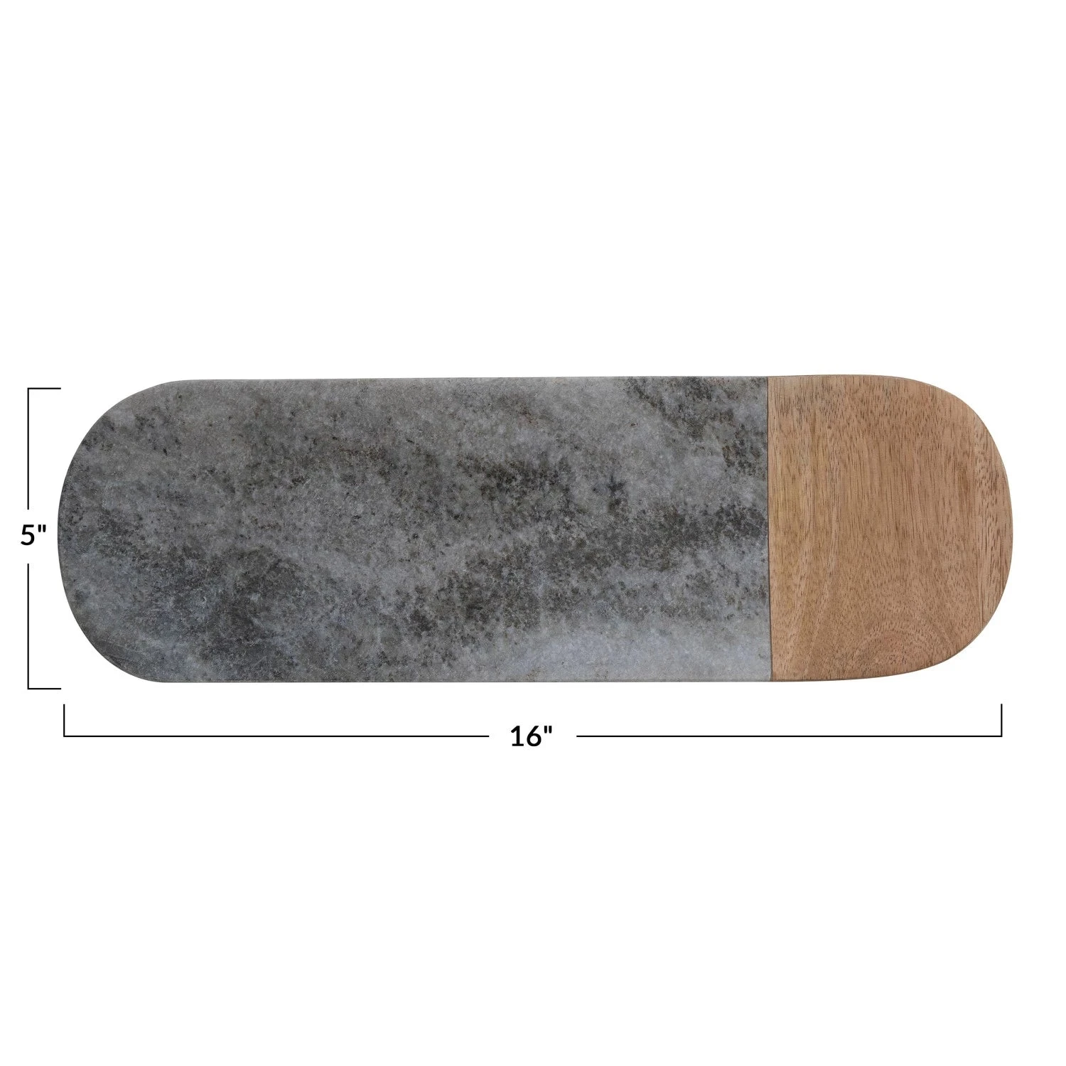 Marble & Mango Wood Serving Board, Grey & Natural 3 Marble & Mango Wood Serving Board, Grey & Natural - Image 3