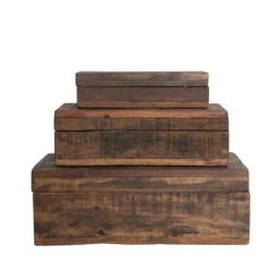 Reclaimed Wood Box, Natural Wood, 3 Size Options (Pick Up Only) -Home Decor Sale Store df7434