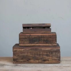 Reclaimed Wood Box, Natural Wood, 3 Size Options (Pick Up Only)