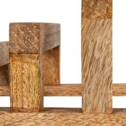 Mango Wood Stand With 3 Sections, Natural 16 Mango Wood Stand With 3 Sections, Natural -Home Decor Sale Store df8037 8