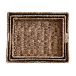 Decorative Hand-Woven Bankuan Tray With Handles, Natural, 3 SIze Options (Pick Up Only) -Home Decor Sale Store df8334 3