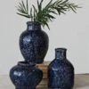 Decorative Terra-Cotta Vase, Crackle Glaze, Blue, 3 Style Options