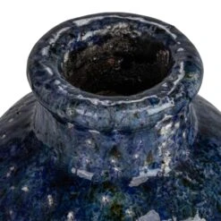 Decorative Terra-Cotta Vase, Crackle Glaze, Blue, 3 Style Options -Home Decor Sale Store df8700 3