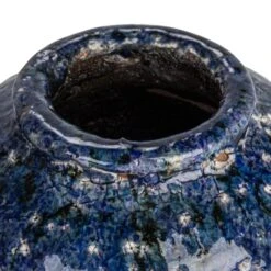 Decorative Terra-Cotta Vase, Crackle Glaze, Blue, 3 Style Options -Home Decor Sale Store df8700 6