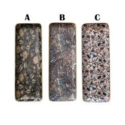 Enameled Metal Tray With Pattern & Gold Edge, Multi Color, 3 Style Options -Home Decor Sale Store df9003a