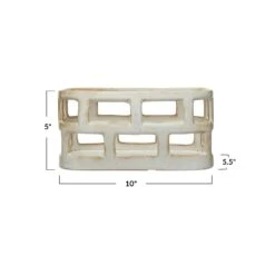 Stoneware Basket, Reactive Glaze, Matte Cream Color (Pick Up Only) -Home Decor Sale Store df9132 6