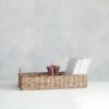 Hand-Woven Rattan Basket With 3 Sections & Handles, Natural (Pick Up Only)