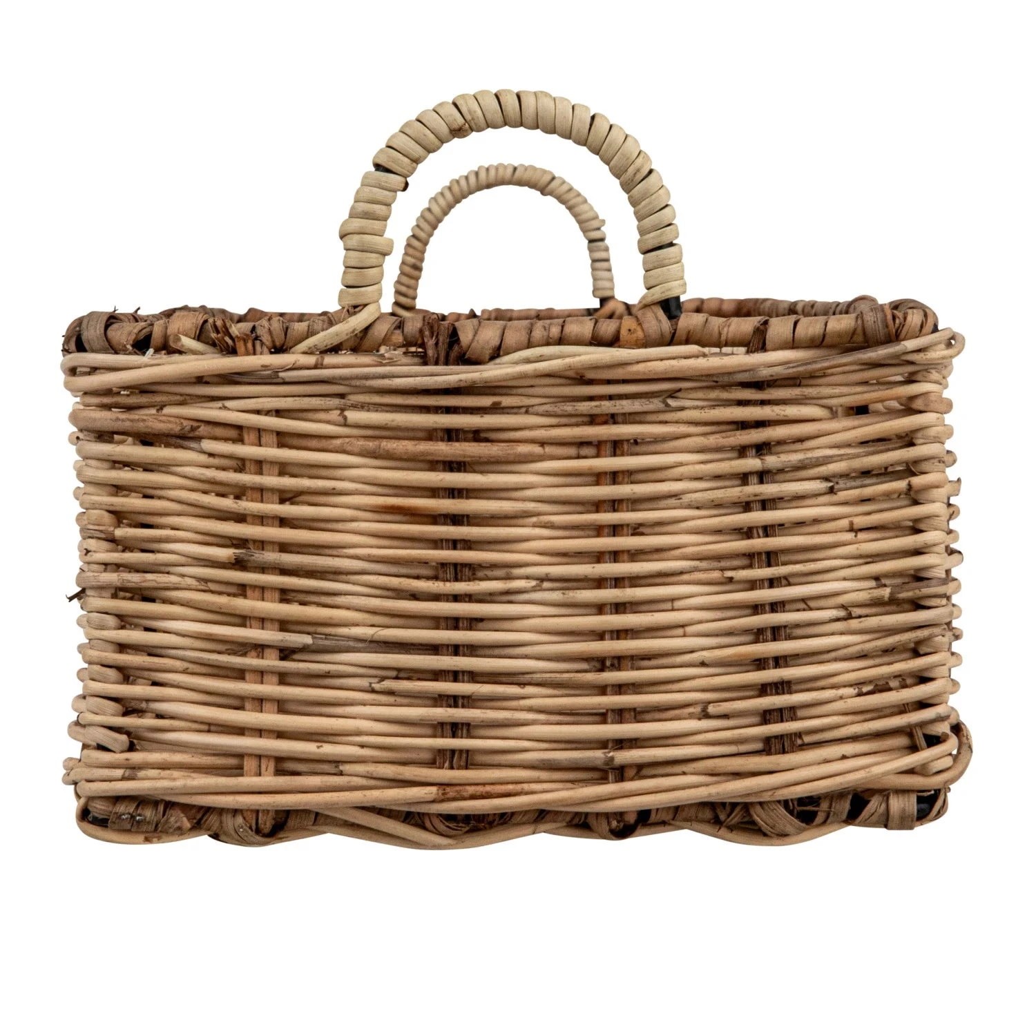 Hand-Woven Rattan Basket With 3 Sections & Handles, Natural (Pick Up Only) 3 Hand-Woven Rattan Basket With 3 Sections & Handles, Natural (Pick Up Only) - Image 3