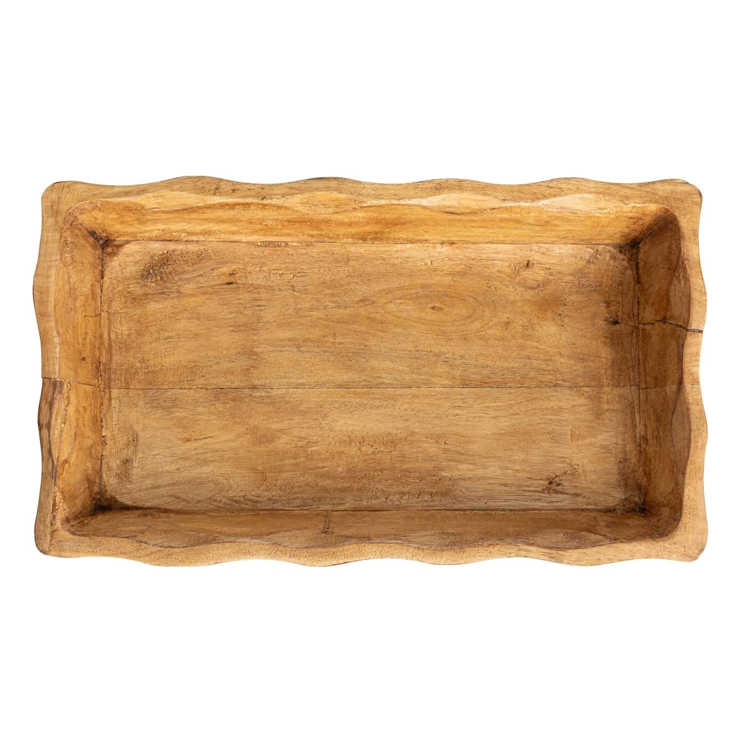 Mango Wood Scalloped Tray, Natural 6 Mango Wood Scalloped Tray, Natural - Image 6