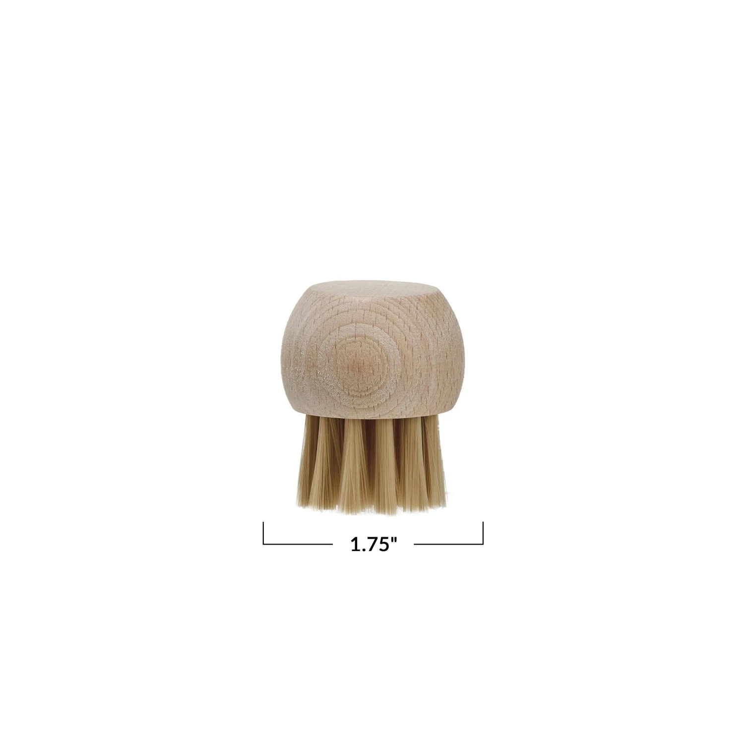 Round Beech Wood & Plastic Vegetable Brush, Natural 2 Round Beech Wood & Plastic Vegetable Brush, Natural - Image 2