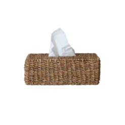 Hand-Woven Seagrass Tissue Box Cover, Natural