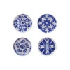 Hand-Painted Stoneware Plate With Pattern, Blue & White, 4 Style Options