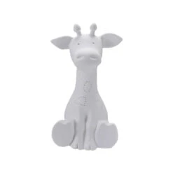 Stoneware Giraffe Shaped Lamp With Cut-Outs & Inline Switch, Bisque White