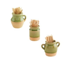 Mini Terracotta Pot Toothpick Holder, 3 Style Options By Mud Pie