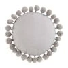 Round Pom Pillow, Gray By Mud Pie