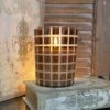 Radiance LED Poured Candle, Lattice, Amber, 4” Dia X 5" T
