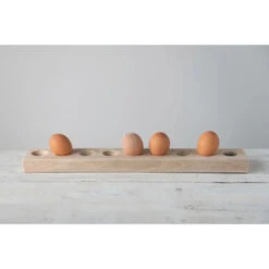 Wood Egg Holder With Handle