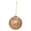 Glass Ball Ornament, Marbled Pink & Gold Finish