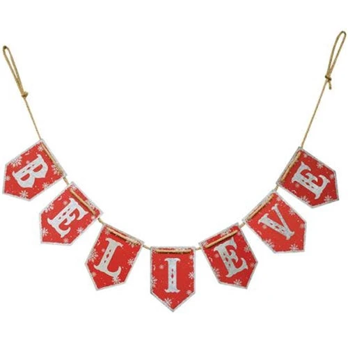 5 Foot "Believe" Metal Garland 2 5 Foot "Believe" Metal Garland - Image 2