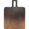 Mango Wood Cheese/Cutting Board With Handle, Black & Natural Ombre