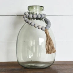 Grey Beads With Tassle, 17”