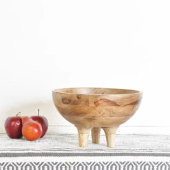 Footed Wood Riser Bowl