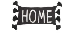 “Home” Black Tassel Pillow By Mud Pie