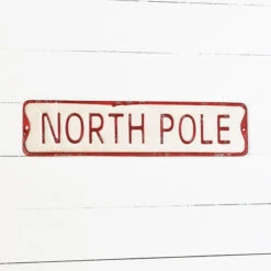 "North Pole" Metal Street Sign