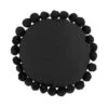 Round Pom Pom Pillow, Black By Mud Pie