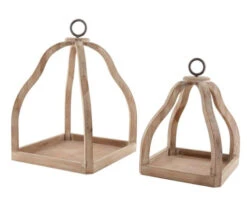 Wood Lantern By Mud Pie, 2 Size Options