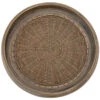 Round Decorative Handmade Bamboo & Seagrass Tray With Handles, Natural (Pick Up Only)