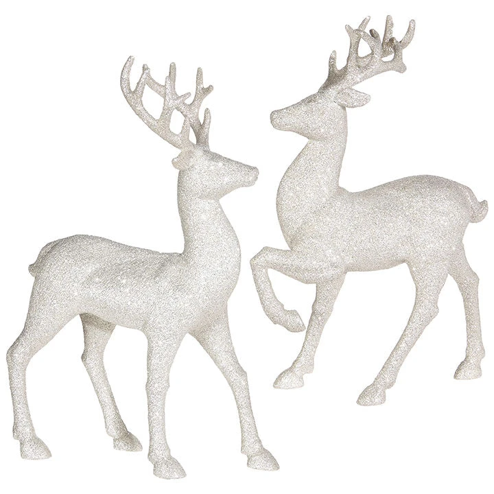 Glittered Deer, 12.75”, 2 Style Options