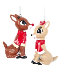 Rudolph The Red Nose Reindeer® And Clarice With Scarf Ornament, 2 Style Options By Kurt Adler