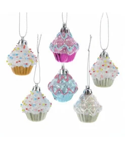 Cupcake Ornament, Bag Of 6 Cupcakes By Kurt Adler