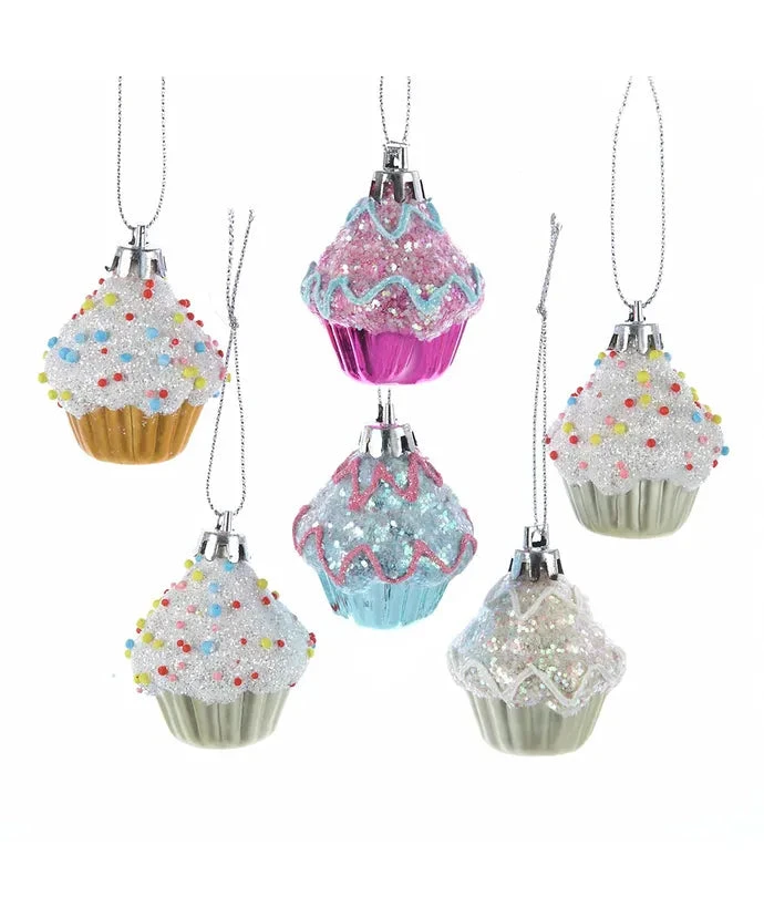 Cupcake Ornament, Bag Of 6 Cupcakes By Kurt Adler 1 Cupcake Ornament, Bag Of 6 Cupcakes By Kurt Adler