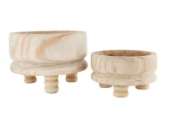 Paulownia Footed Wood Bowl, 2 Size Options By Mud Pie