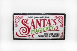 Santa's Magic Key Metal Sign