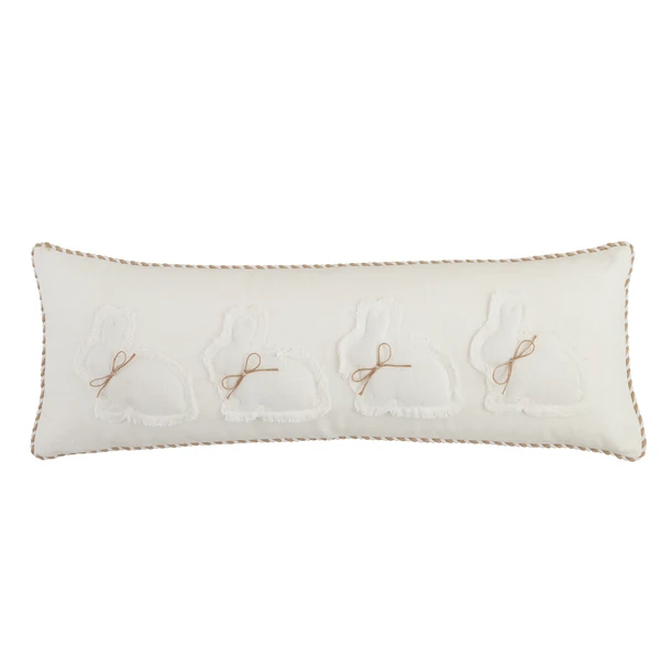 Spring Bunny Rabbit Long Pillow By Mud Pie 1 Spring Bunny Rabbit Long Pillow By Mud Pie