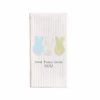 Three Bunny Rabbit Butts Patch Striped Kitchen Towel By Mud Pie