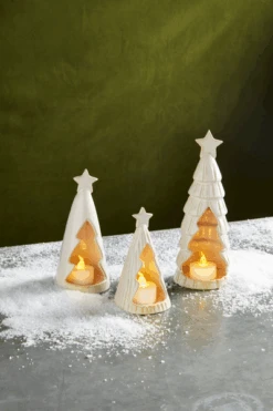 Stoneware Tree With Votive Candle, 3 Size Options By Mud Pie