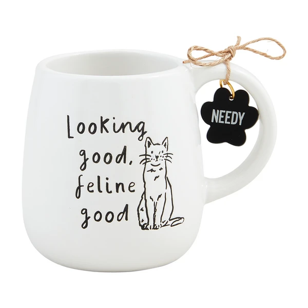 "Feline Good" Resist Kitty Cat Coffee Mug Cup By Mud Pie 1 "Feline Good" Resist Kitty Cat Coffee Mug Cup By Mud Pie