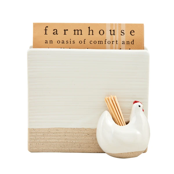 Farm Napkin & Toothpick Holder Caddy Set By Mud Pie 1 Farm Napkin & Toothpick Holder Caddy Set By Mud Pie