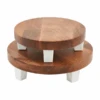 Wood Riser With Marble Legs, 2 Size Options By Mud Pie