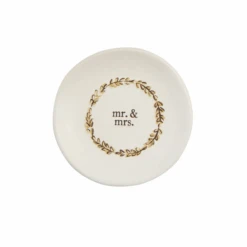 "Mr & Mrs" Ring Trinket Dish By Mud Pie