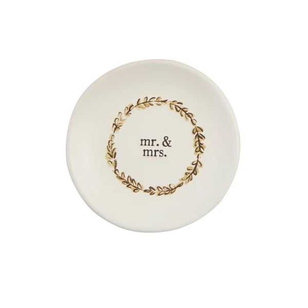 "Mr & Mrs" Ring Trinket Dish By Mud Pie 1 "Mr & Mrs" Ring Trinket Dish By Mud Pie