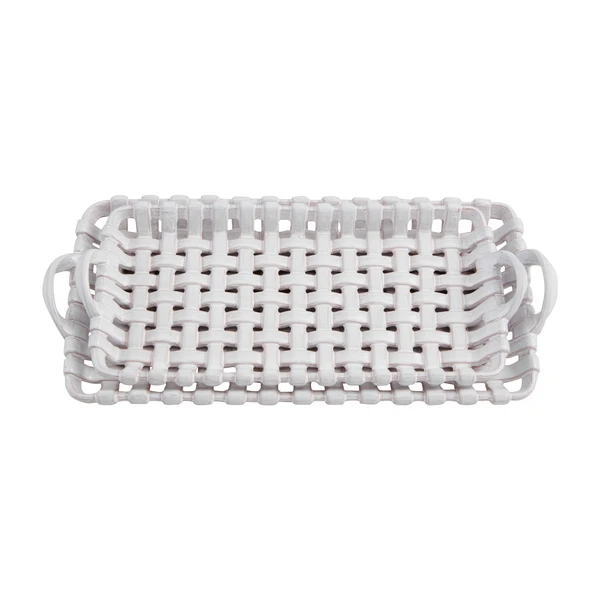 Terracotta Basket Weave Tray, 2 Size Options By Mud Pie (Pick Up Only) 2 Terracotta Basket Weave Tray, 2 Size Options By Mud Pie (Pick Up Only) - Image 2