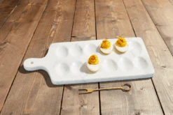 Marble Deviled Egg Serving Paddle Board With Fork By Mud Pie (Pick Up Only)