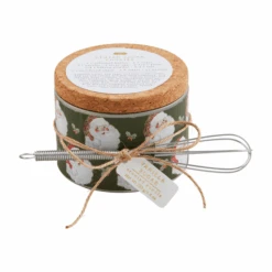"Santa" Candle With Whisk & Recipe Set By Mud Pie